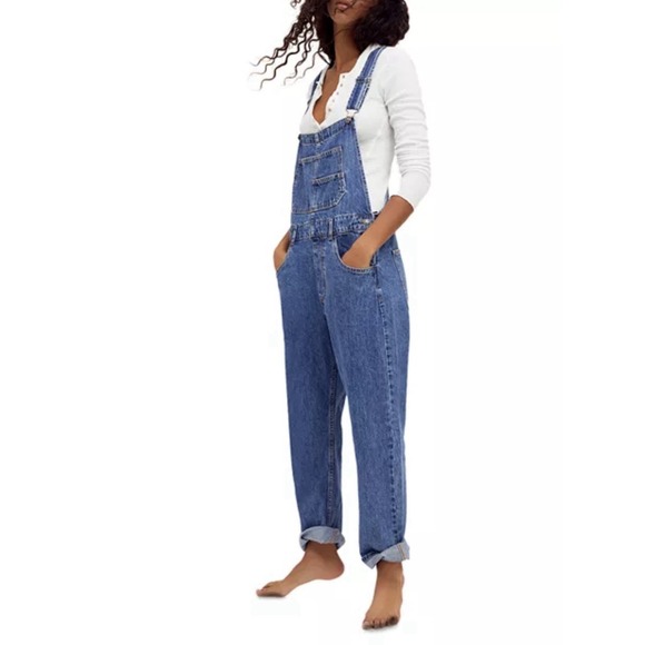 We The Free Pants - We The Free by Free People Ziggy Denim Overalls Women's Size Small Medium Wash